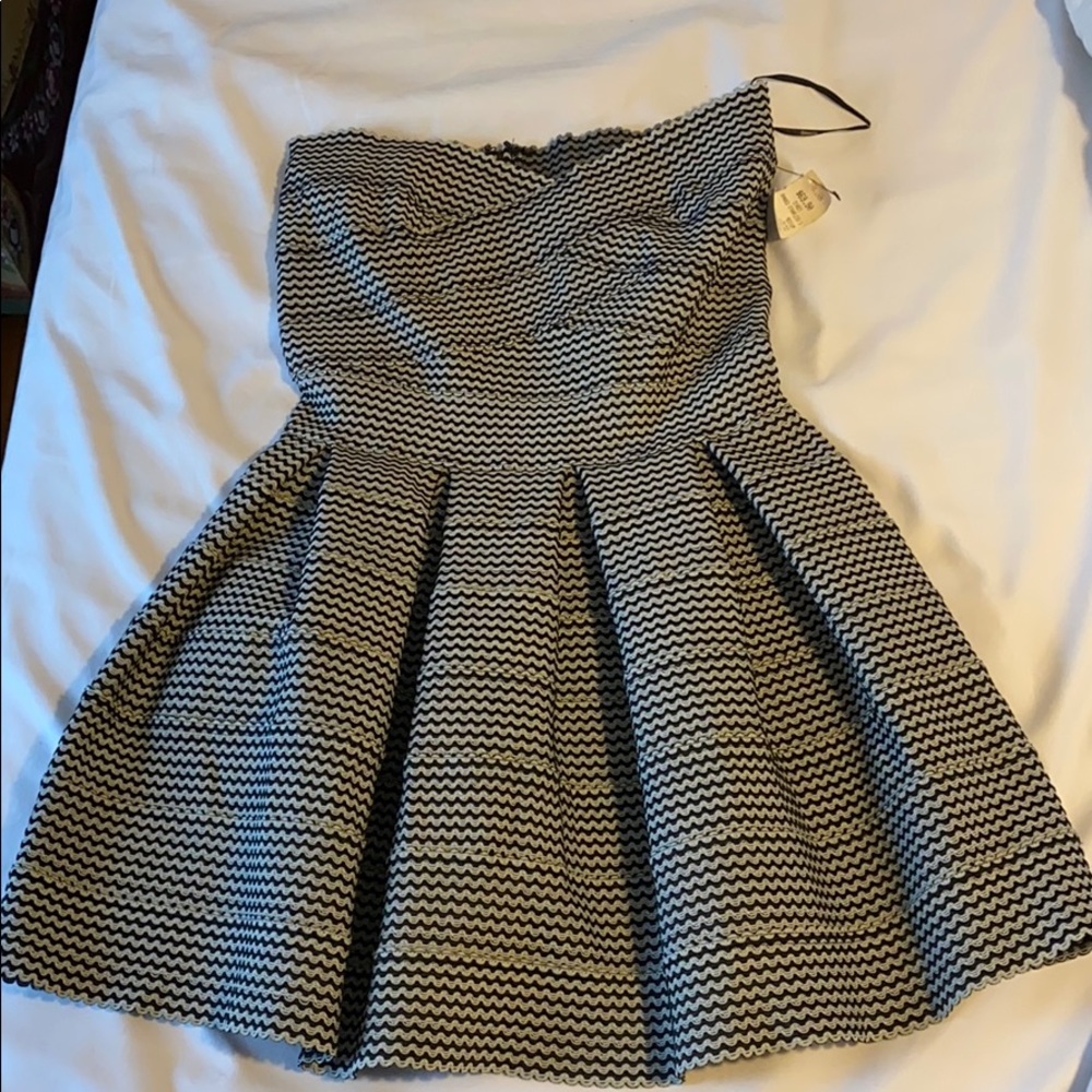 Strapless Black Banded Dress